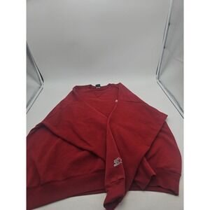 Vintage 90s Starter Fleece Sweatshirt Men Xl Red Maroon Pullover Blank Crewneck